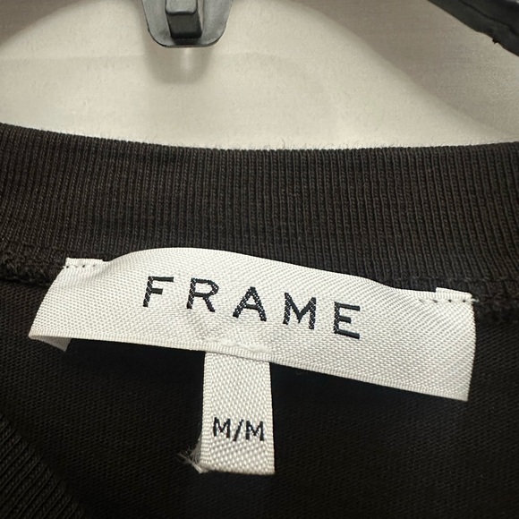 Frame Frankie Tee In Americano Brown Size Medium Puff Sleeve Cotton LWTS1816 - Picture 4 of 8